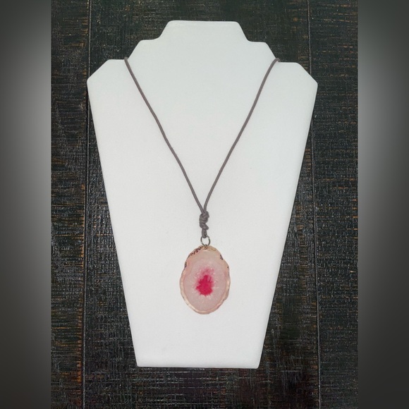 Agate Slice Necklace - Picture 1 of 2